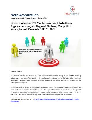 Electric Vehicles (EV) Market Analysis, Market Size, Application Analysis, Regional Outlook, Competitive Strategies and