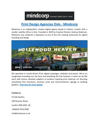 Print Design Agencies Oslo - Mindcorp