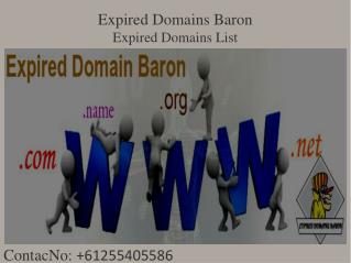 Cheap expired domains From Expired Domains Baron