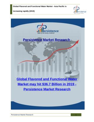 Global Flavored and Functional Water Market - Size, Share, Trend, Analysis to 2019