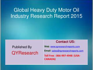 Global Heavy Duty Motor Oil Market 2015 Industry Growth, Trends, Analysis, Research and Development