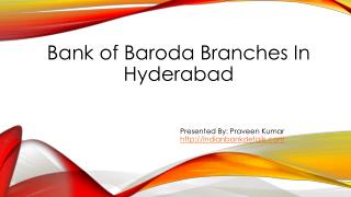Bank of Baroda In Hyderabad