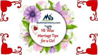 10 Wise Marriage Tips for a Girl