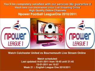 Colchester United vs Bournemouth LIVE STREAM ONLINE TV SHOW
