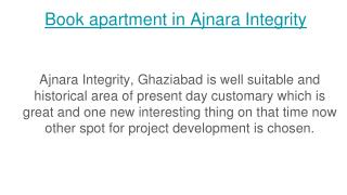 Book apartment in Ajnara Integrity