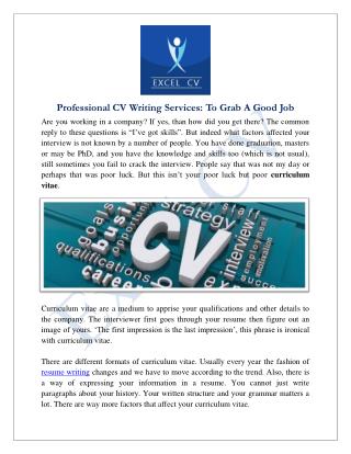 Professional CV Writing Services In India | Best CV Writer