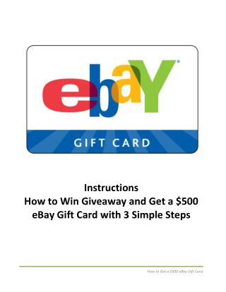 Get a $500 eBay Gift Card with 3 Simple Steps