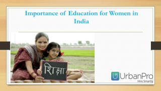 Importance of Education for Women in India