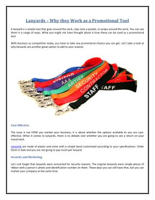 Lanyards - Why they Work as a Promotional Tool