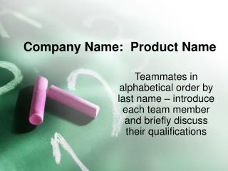 Company Name: Product Name