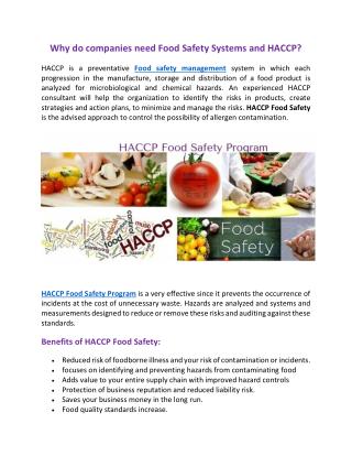 Haccp food safety program