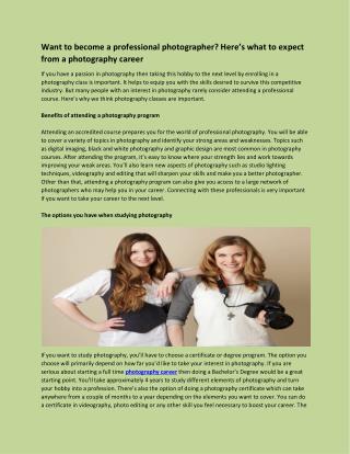 Want to become a professional photographer Here’s what to expect from a photography career
