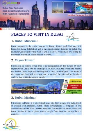PLACES TO VISIT IN DUBAI