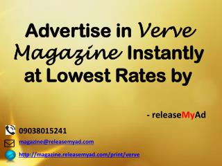 Advertising in Verve Magazine through releaseMyAd.