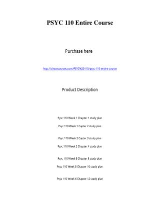 PSYC 110 Entire Course
