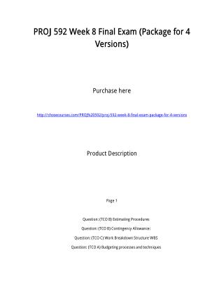 PROJ 592 All Assignments (Week 1, 2 and 5)