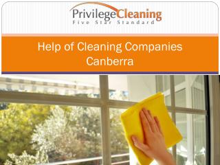 Help of Cleaning Companies Canberra
