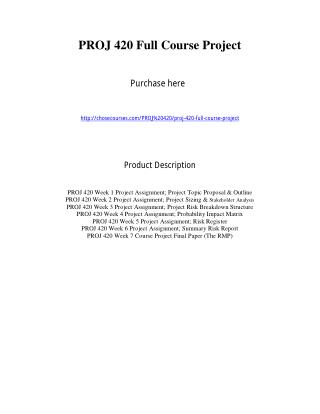 PROJ 420 Full Course Project