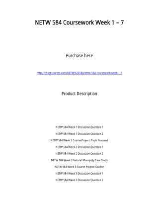 NETW 584 Coursework Week 1 – 7