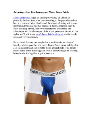 Advantages And Disadvantages of Men’s Boxer Briefs