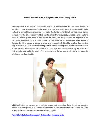 Salwar Kameez – It’s a Gorgeous Outfit For Every Event