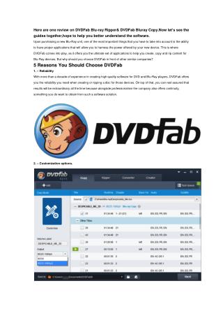 The Top Five Reasons You Choose DVDFab as Your Blu-ray Companion