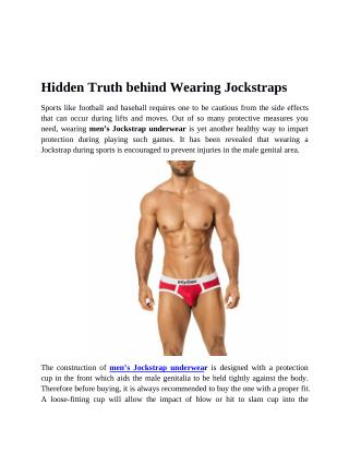 Hidden Truth behind Wearing Jockstraps