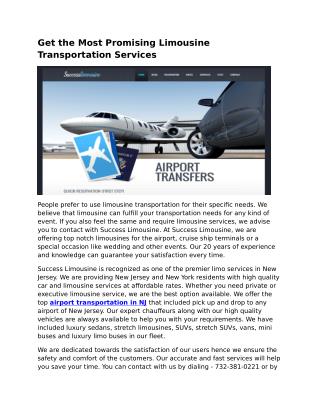 Airport Limo Services NJ