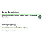 Power Sector Reform Initiatives by Central Bank of Nigeria CBN the Bankers Committee