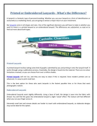 Printed or Embroidered Lanyards - What's the Difference?