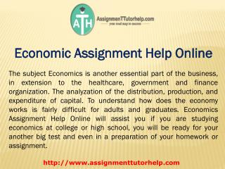 Economic Assignment Help Online
