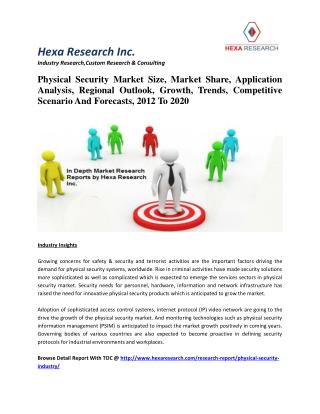 Physical Security Market Size, Market Share, Application Analysis, Regional Outlook, Growth, Trends, Competitive Scenari