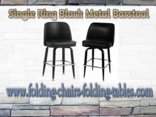 Single Ring Black Metal Barstool - Folding Chairs and Tables Larry