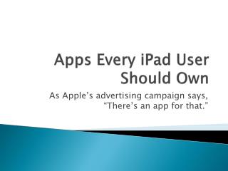 Apps Every iPad User Should Own