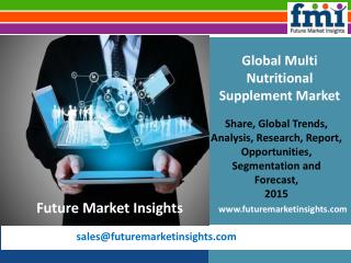 Future Market Insights: Multi Nutritional Supplement Market Value, Segments and Growth 2015-2025