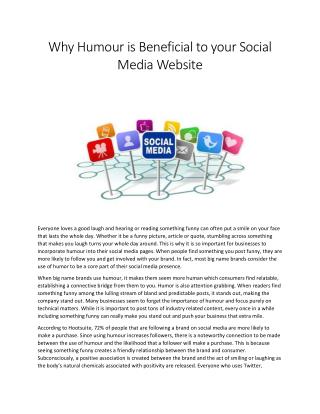 Benefits to Your Social Media Website