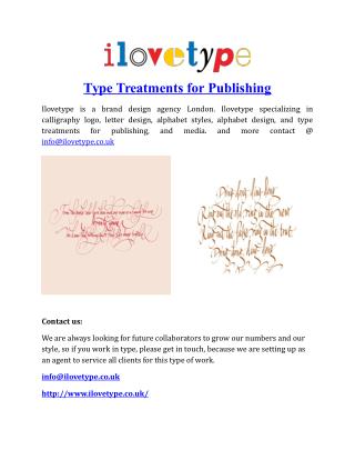 Type Treatments for Publishing
