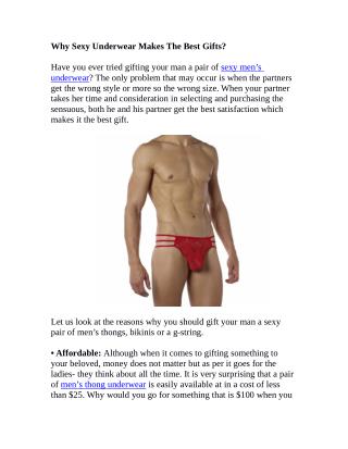 Why Sexy Underwear Makes The Best Gifts?
