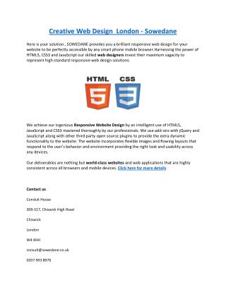 Creative Web Design London - Sowedane