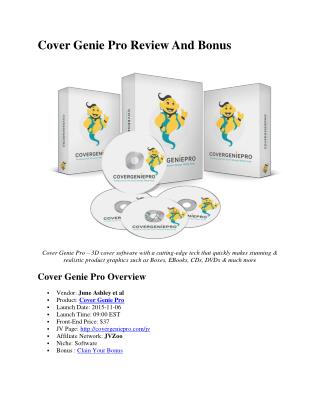 Cover genie pro review and Bonus