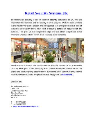 Retail Security Systems UK