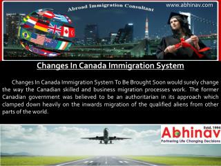 Changes In Canada Immigration System