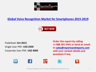 Global Voice Recognition Market for Smartphones 2015-2019