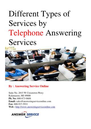 Different types of Services by Telephone Answering Services