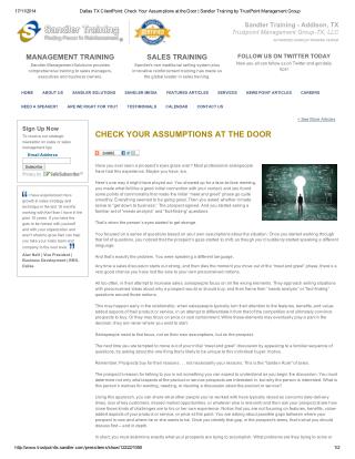 CHECK YOUR ASSUMPTIONS AT THE DOOR– trustpointtx.sandler.com