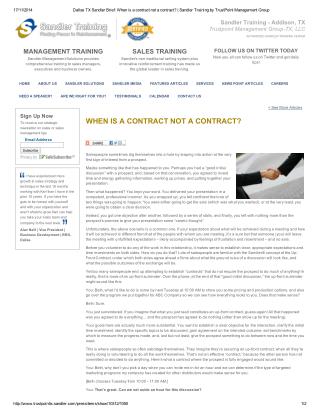 WHEN IS A CONTRACT NOT A CONTRACT? R– trustpointtx.sandler.com