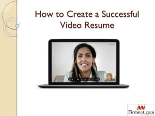 How to Create a Successful Video Resume