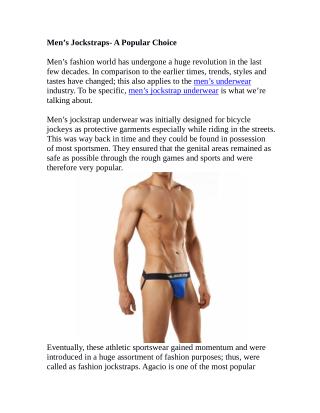 Men’s Jockstraps- A Popular Choice