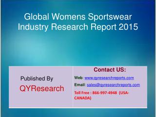 Global Womens Sportswear Market 2015 Industry Trends, Analysis, Outlook, Development, Shares, Forecasts and Study