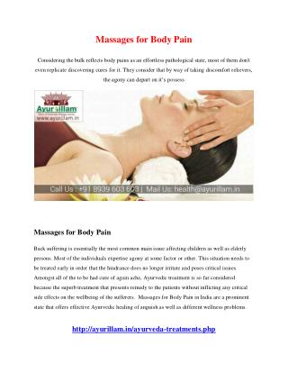 Massages for Body Pain